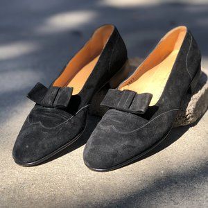 Silvia Fiorentina black bow loafers